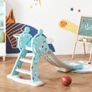 2-in-1 Foldable Kids Slide with Basketball Hoop Toddler Freestanding Playset Magic Cars 7