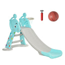 2-in-1 Foldable Kids Slide with Basketball Hoop Toddler Freestanding Playset Magic Cars 9