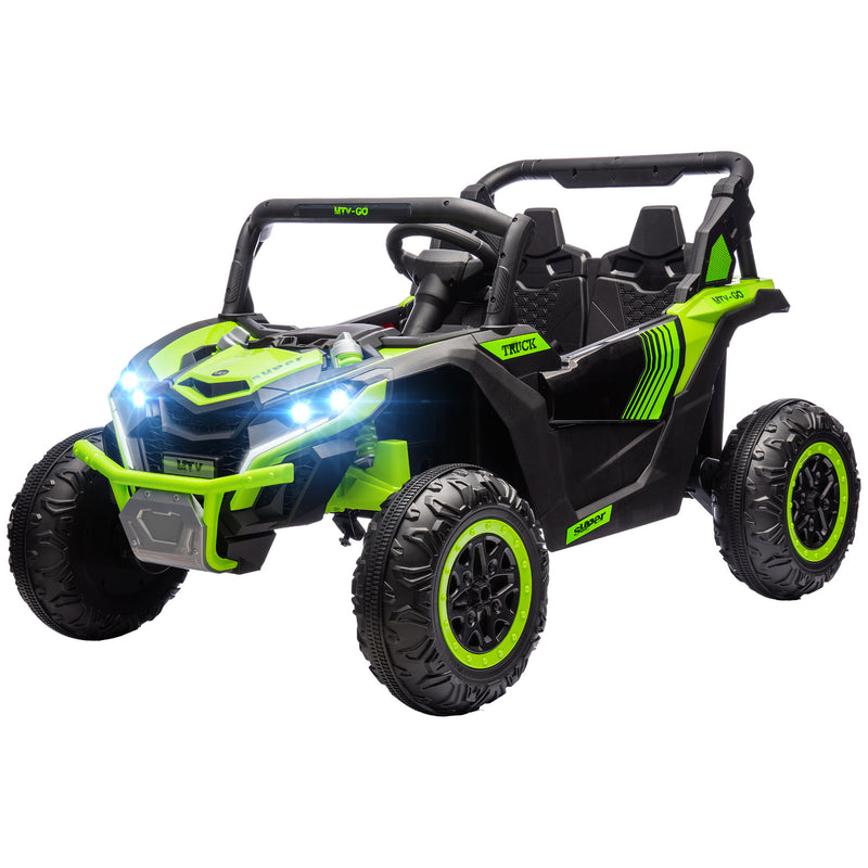 24V 7AH 2-Seater Electric Ride-On UTV Car with Music, Green, 4 MPH Magic Cars 3