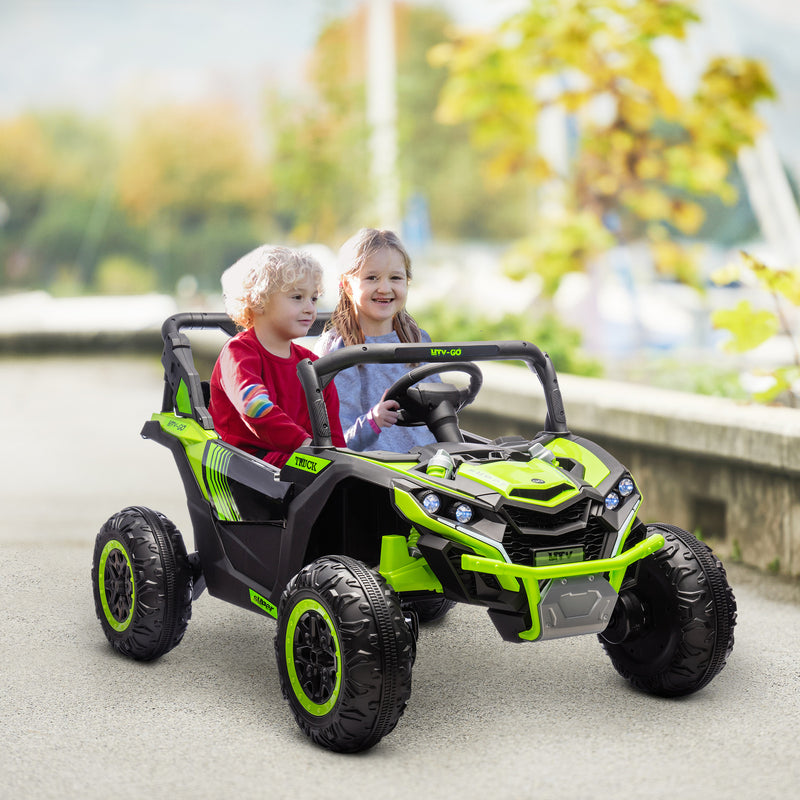 24V 7AH 2-Seater Electric Ride-On UTV Car with Music, Green, 4 MPH Magic Cars 8