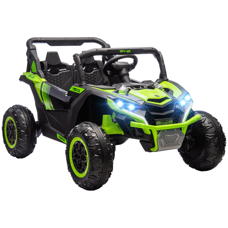 24V 7AH 2-Seater Electric Ride-On UTV Car with Music, Green, 4 MPH Magic Cars Variant 0