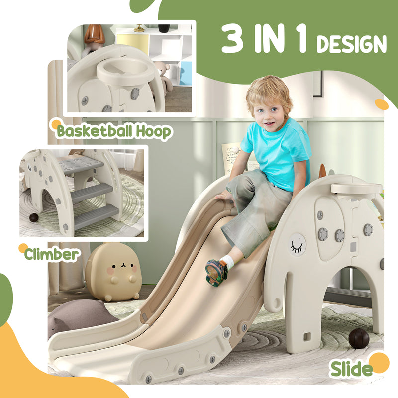 3-in-1 Toddler Slide with Climber and Basketball Hoop for Kids Ages 1-3 Magic Cars 3