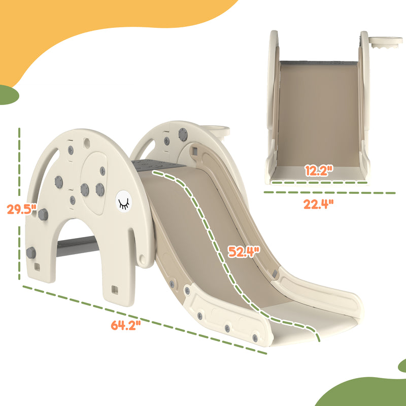 3-in-1 Toddler Slide with Climber and Basketball Hoop for Kids Ages 1-3 Magic Cars 4