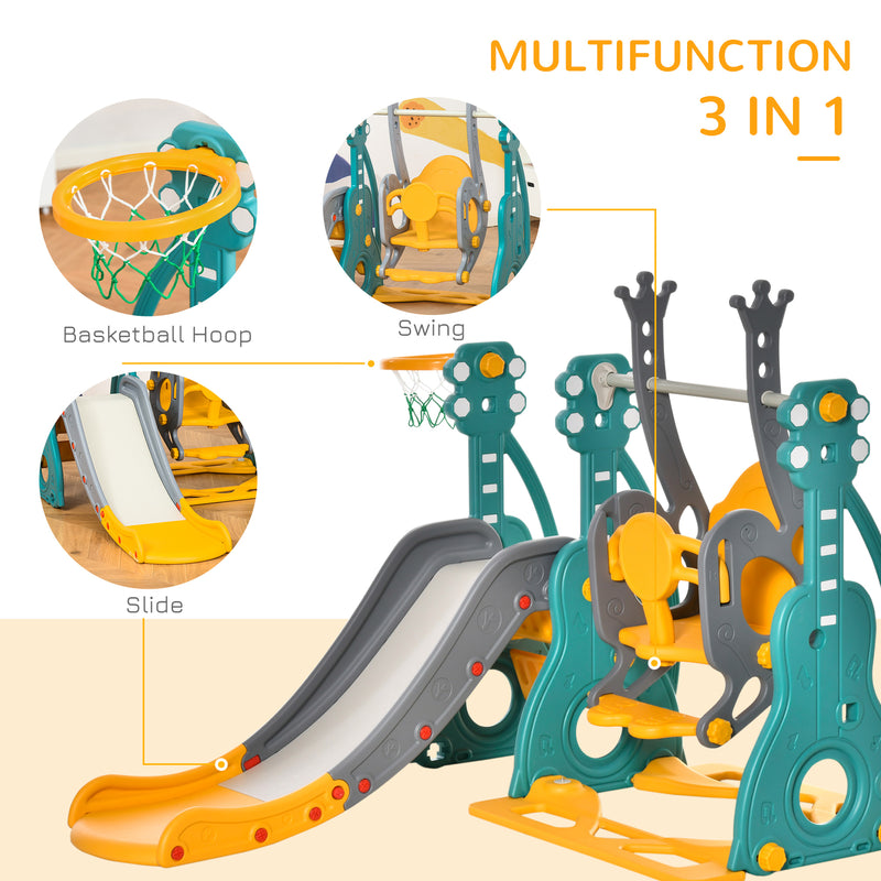 3-in-1 Toddler Swing, Slide & Climber Playset with Enhanced Safety Magic Cars 5