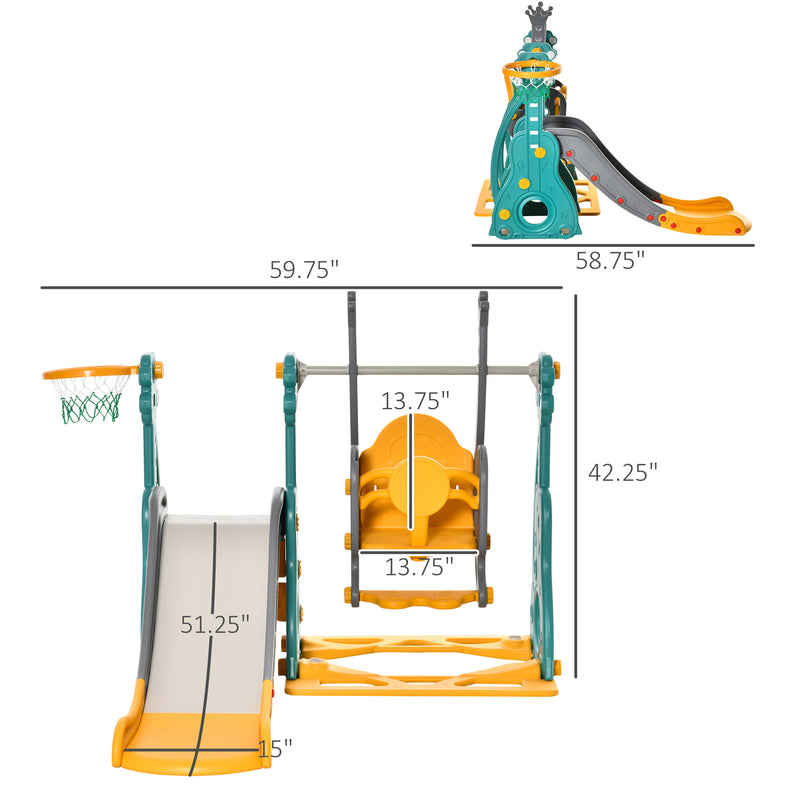 3-in-1 Toddler Swing, Slide & Climber Playset with Enhanced Safety Magic Cars 6