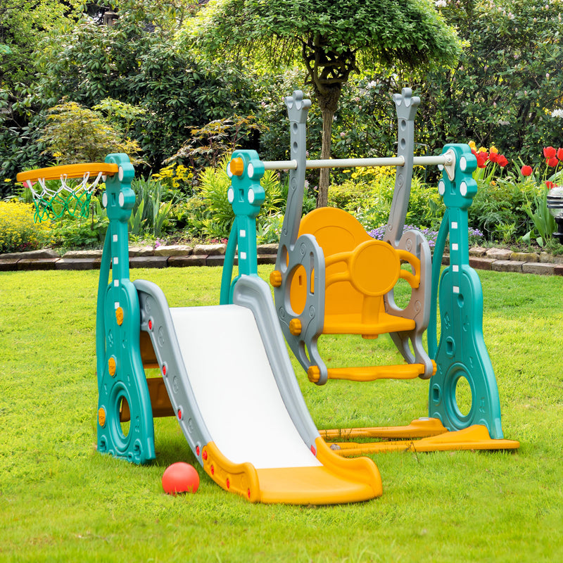 3-in-1 Toddler Swing, Slide & Climber Playset with Enhanced Safety Magic Cars 7