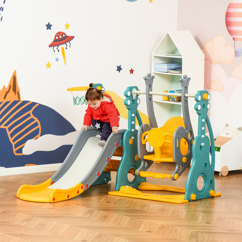 3-in-1 Toddler Swing, Slide & Climber Playset with Enhanced Safety Magic Cars 8
