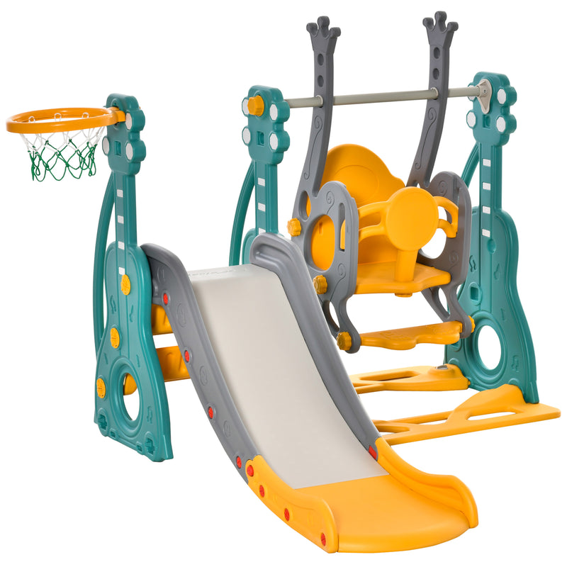 3-in-1 Toddler Swing, Slide & Climber Playset with Enhanced Safety Magic Cars 9