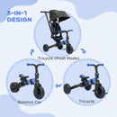 3-in-1 Toddler Trike Push Tricycle and Balance Bike with Adjustable Settings Magic Cars 5