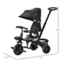 4-in-1 Baby Tricycle with Push Handle, Brake, Clutch, Footrest, Handrail, and Safety Belt Magic Cars 13