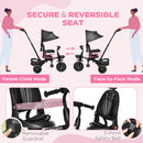 4-in-1 Baby Tricycle with Push Handle, Brake, Clutch, Footrest, Handrail, and Safety Belt Magic Cars 17