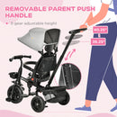 4-in-1 Baby Tricycle with Push Handle, Brake, Clutch, Footrest, Handrail, and Safety Belt Magic Cars 6