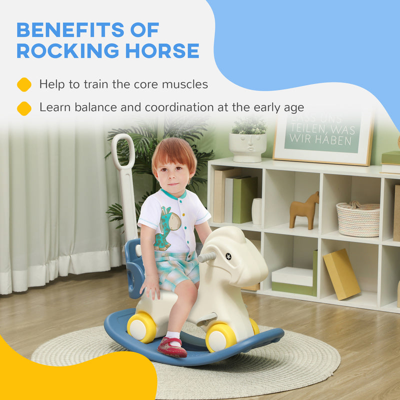 4-in-1 Rocking Horse for Toddlers 2-5 Years with Detachable Ride-On Feature Magic Cars 3