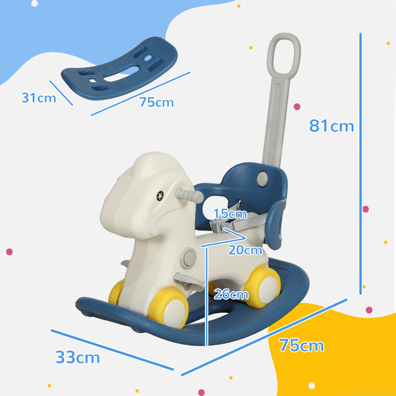 4-in-1 Rocking Horse for Toddlers 2-5 Years with Detachable Ride-On Feature Magic Cars 5