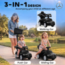 Mercedes-Benz Licensed 4-in-1 Toddler Push Car with Handle, Black Magic Cars 4