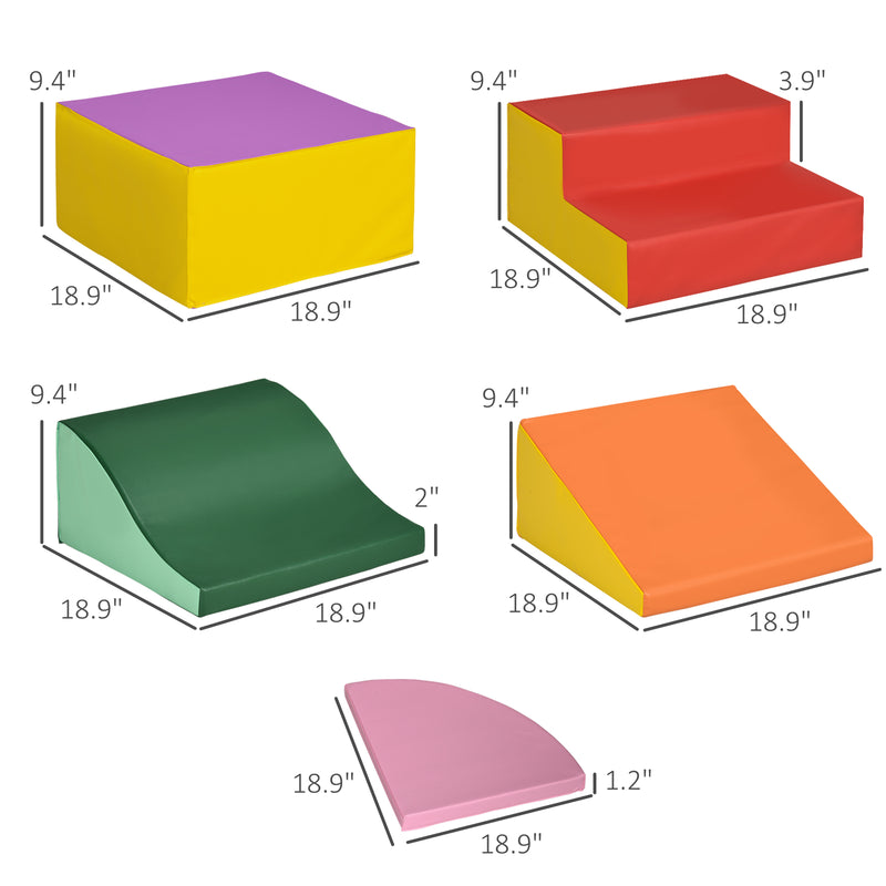 6-Piece Soft Foam Climbing Blocks Set for Toddlers Ages 1-3 Magic Cars 6