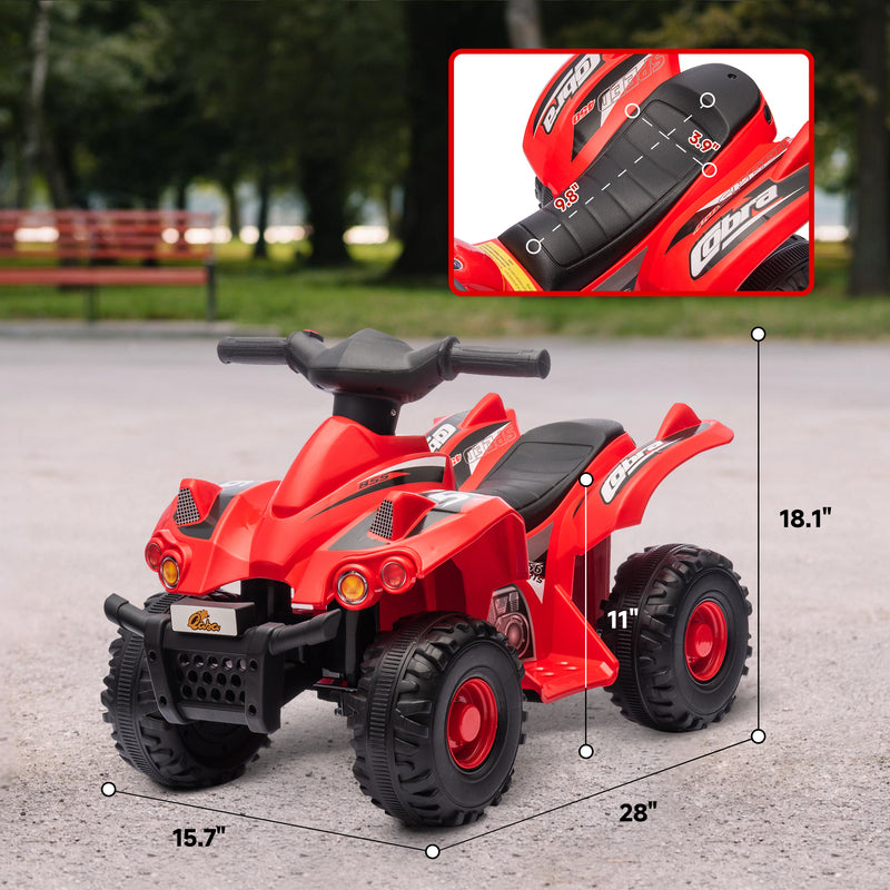 6V Kids ATV 4-Wheeler Quad Car with Music for Ages 2-6 Years Magic Cars 1