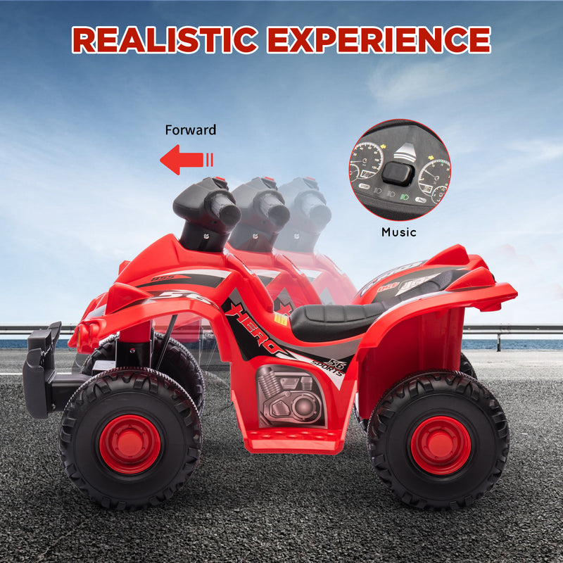 6V Kids ATV 4-Wheeler Quad Car with Music for Ages 2-6 Years Magic Cars 4