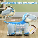 6V Kids Electric Tyrannosaurus Ride-On Toy with Music and Forward Motion Magic Cars 3