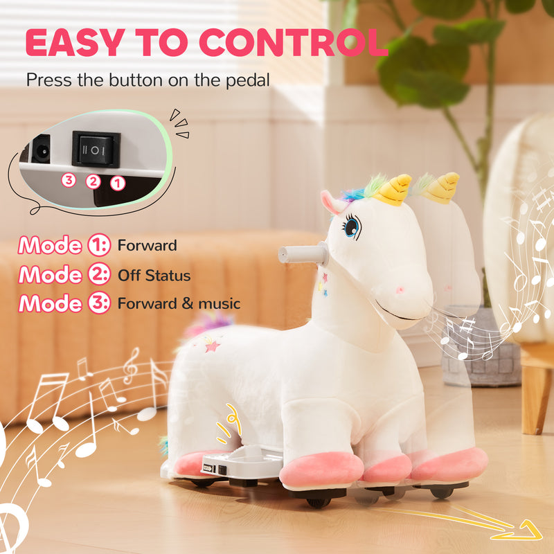 6V Kids Electric Ride-On Animal Toy with Music and Forward Motion Magic Cars 6