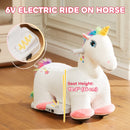 6V Battery-Powered Kids Electric Ride-On Unicorn Toy Animal Magic Cars 4