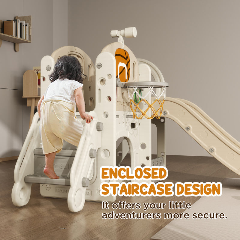 7-in-1 Toddler Slide Playset with Ring Toss for Kids Ages 1-6 Years Magic Cars 2