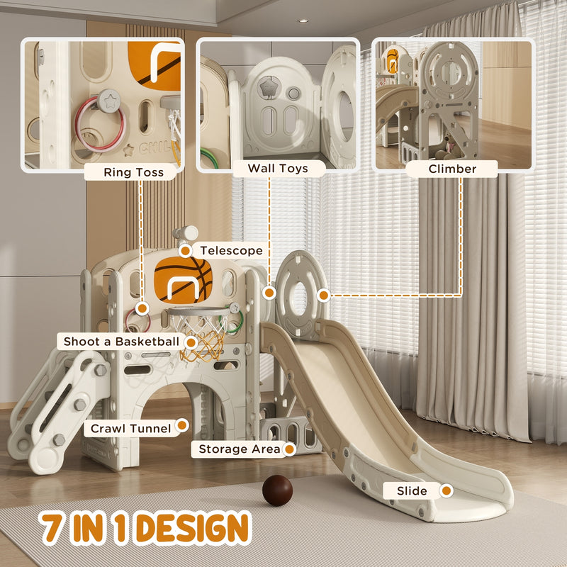7-in-1 Toddler Slide Playset with Ring Toss for Kids Ages 1-6 Years Magic Cars 3