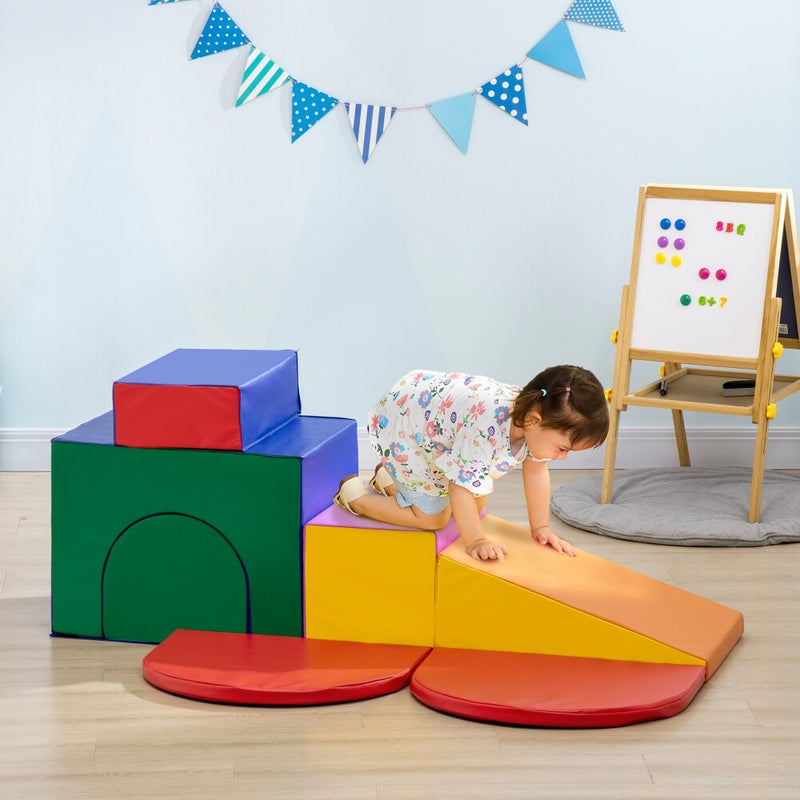 7-Piece Soft Play Climber for Toddlers with Easy-Clean Multicolor Surface Magic Cars 8