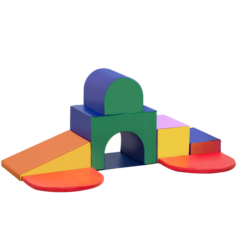 7-Piece Soft Play Climber for Toddlers with Easy-Clean Multicolor Surface Magic Cars 9