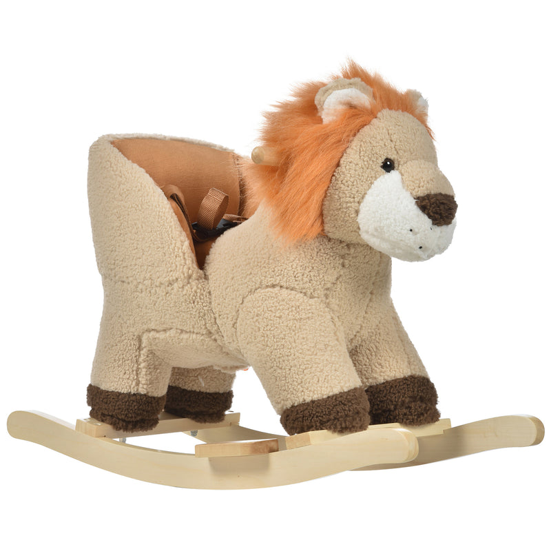 Deluxe Wooden Baby Rocking Animals Set with Sound – Horse and Lion Magic Cars 0