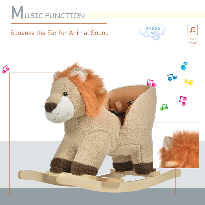 Deluxe Wooden Baby Rocking Animals Set with Sound – Horse and Lion Magic Cars 2