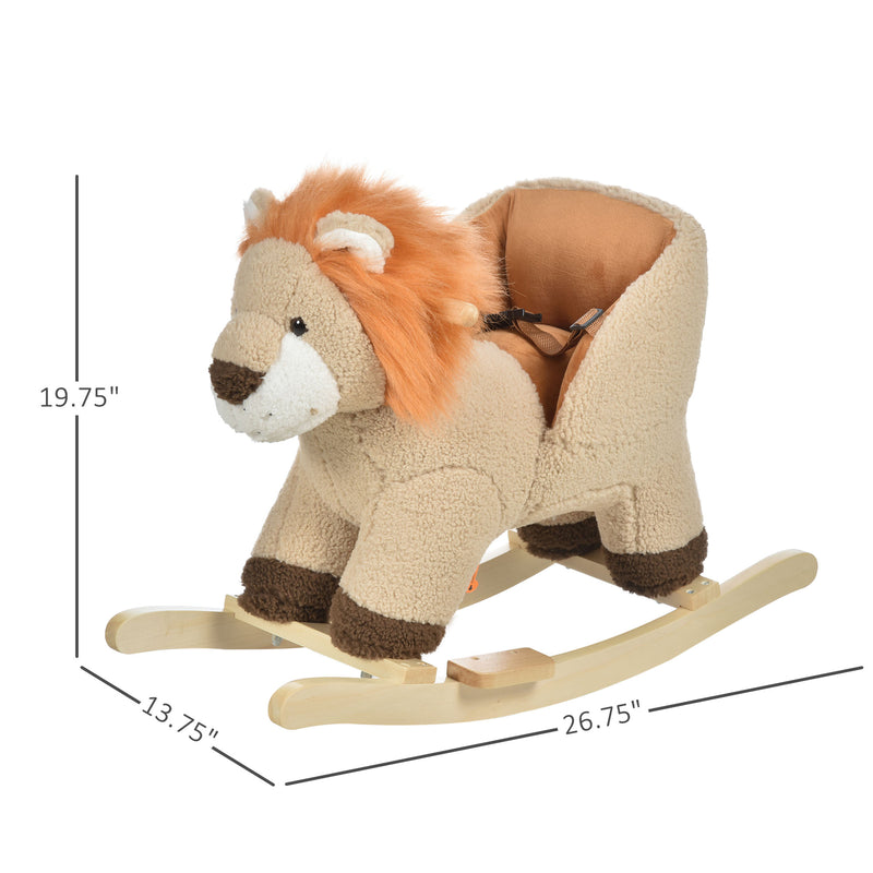 Deluxe Wooden Baby Rocking Animals Set with Sound – Horse and Lion Magic Cars 6