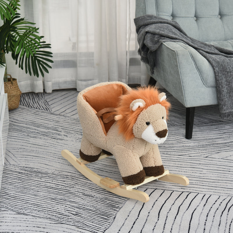 Deluxe Wooden Baby Rocking Animals Set with Sound – Horse and Lion Magic Cars 7