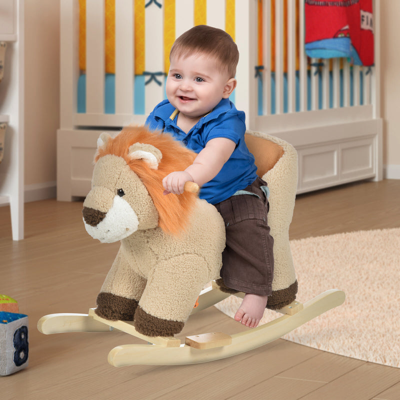 Deluxe Wooden Baby Rocking Animals Set with Sound – Horse and Lion Magic Cars 8