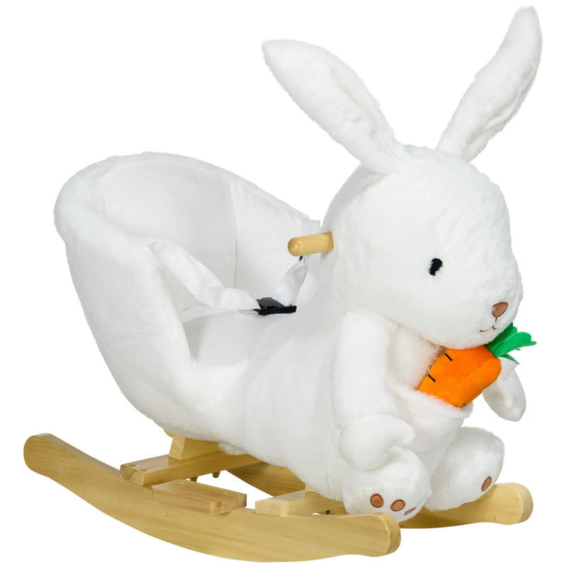 Baby Rocking Horse and Bunny Themed Ride-On Toy with Carrot Accessory Magic Cars 0