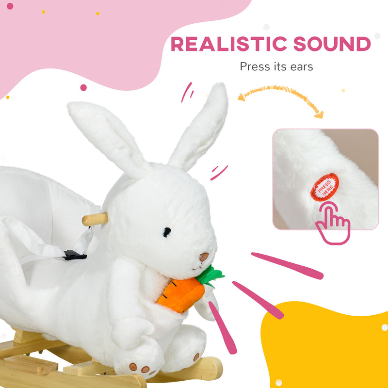 Baby Rocking Horse and Bunny Themed Ride-On Toy with Carrot Accessory Magic Cars 5