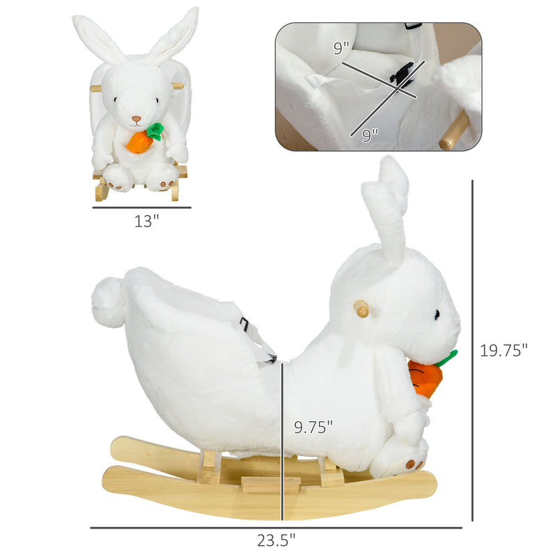 Baby Rocking Horse and Bunny Themed Ride-On Toy with Carrot Accessory Magic Cars 6