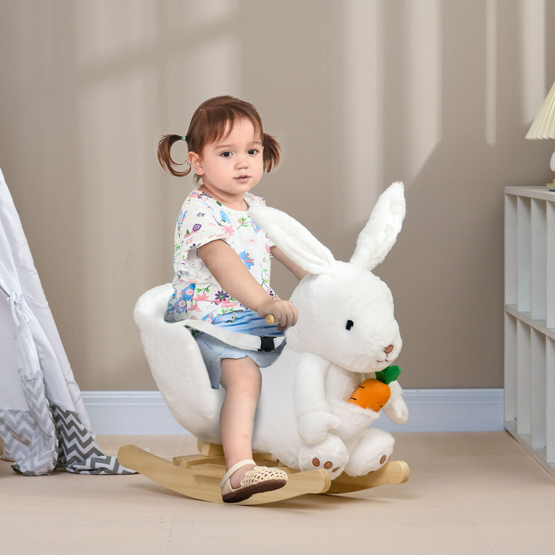 Baby Rocking Horse and Bunny Themed Ride-On Toy with Carrot Accessory Magic Cars 8