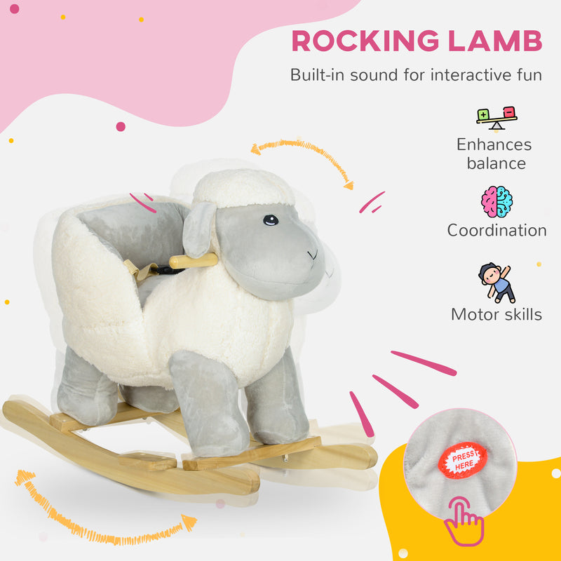Deluxe Baby Rocking Animal Sheep and Lamb with Safety Seat and Belt Magic Cars 4