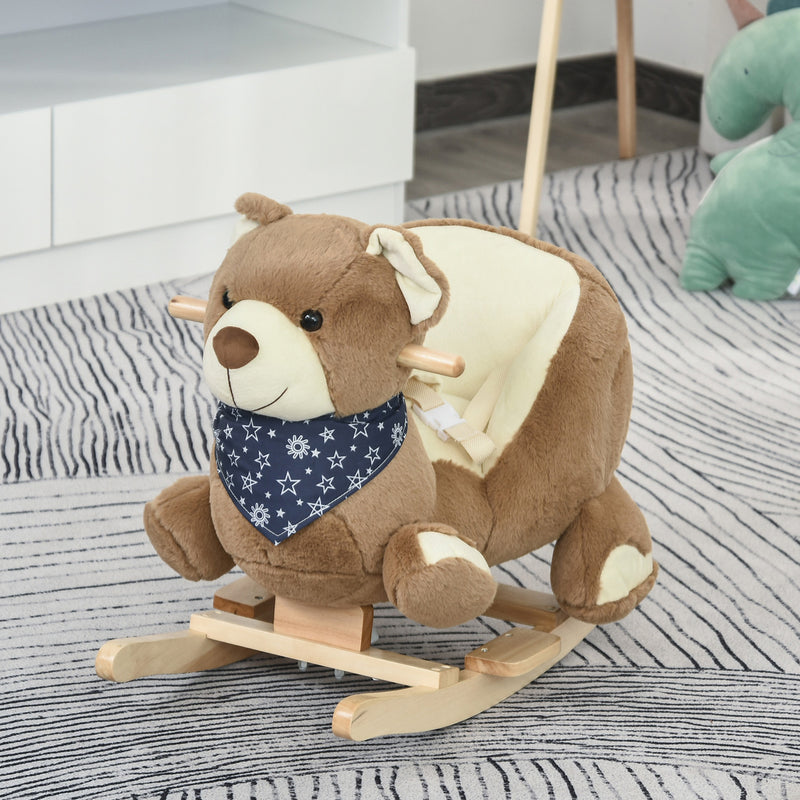 Deluxe Baby Rocking Horse with Lullaby, Bear-Themed Animal Ride-On Toy Magic Cars 10