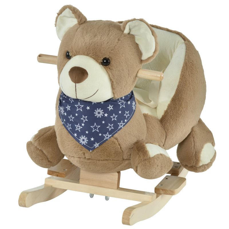 Deluxe Baby Rocking Horse with Lullaby, Bear-Themed Animal Ride-On Toy Magic Cars 2
