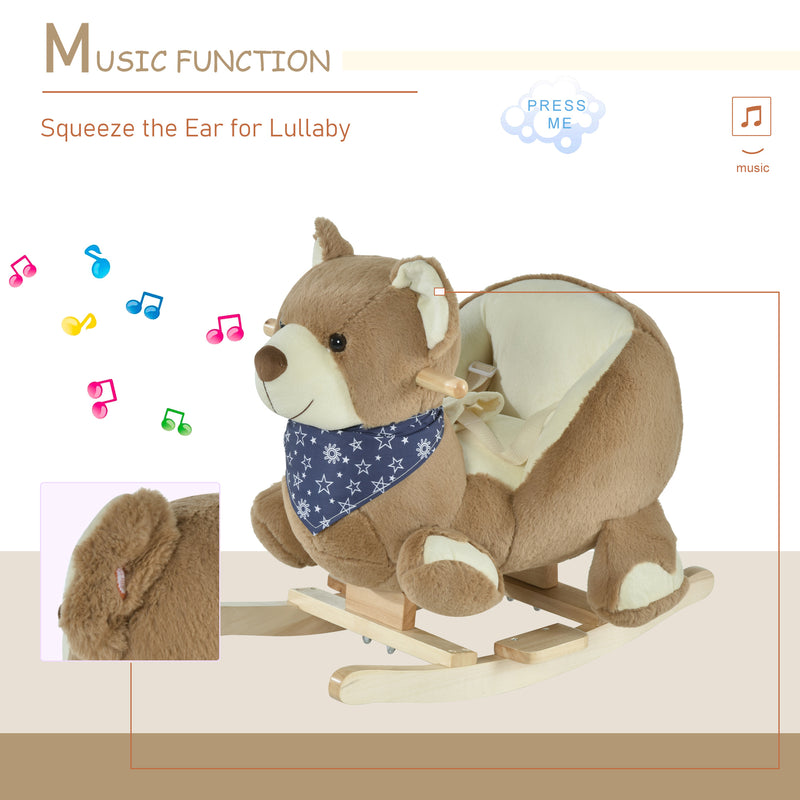 Deluxe Baby Rocking Horse with Lullaby, Bear-Themed Animal Ride-On Toy Magic Cars 5