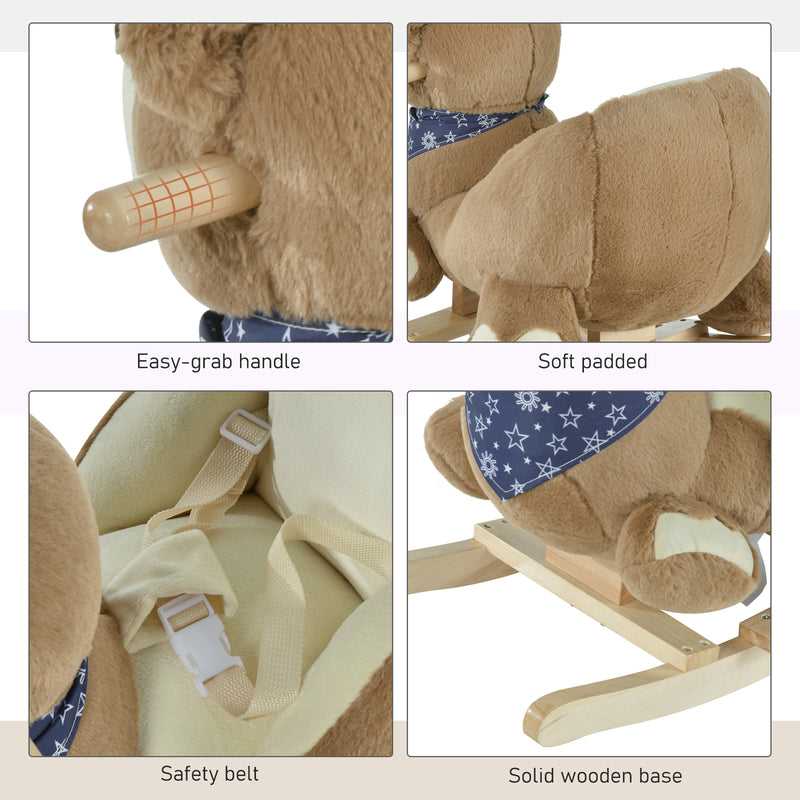 Deluxe Baby Rocking Horse with Lullaby, Bear-Themed Animal Ride-On Toy Magic Cars 6
