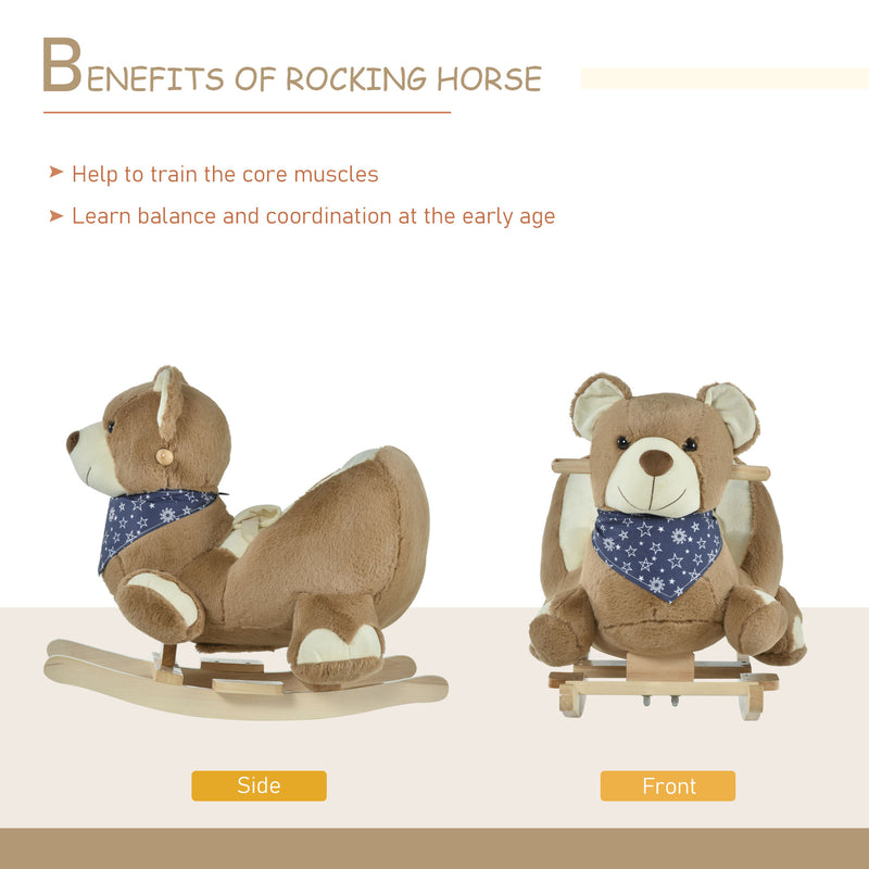 Deluxe Baby Rocking Horse with Lullaby, Bear-Themed Animal Ride-On Toy Magic Cars 7