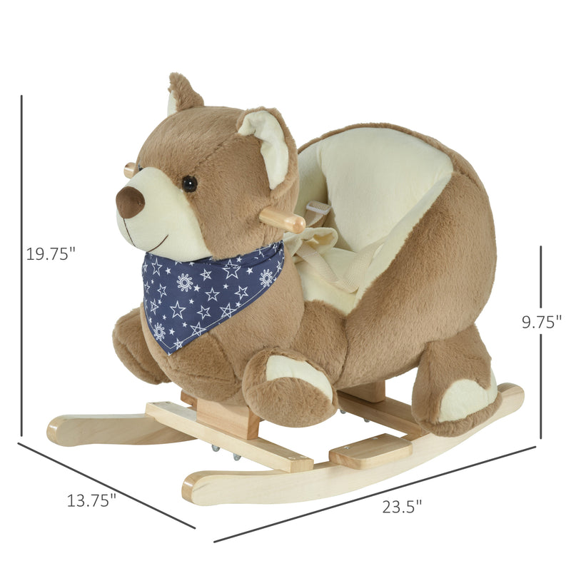 Deluxe Baby Rocking Horse with Lullaby, Bear-Themed Animal Ride-On Toy Magic Cars 9