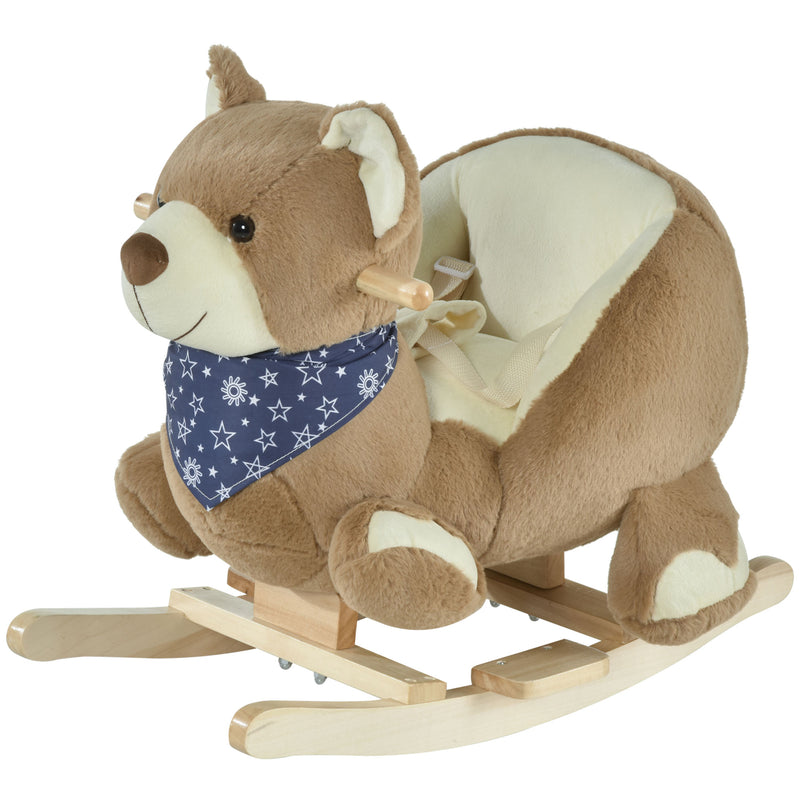 Deluxe Baby Rocking Horse with Lullaby, Bear-Themed Animal Ride-On Toy Magic Cars Variant 0