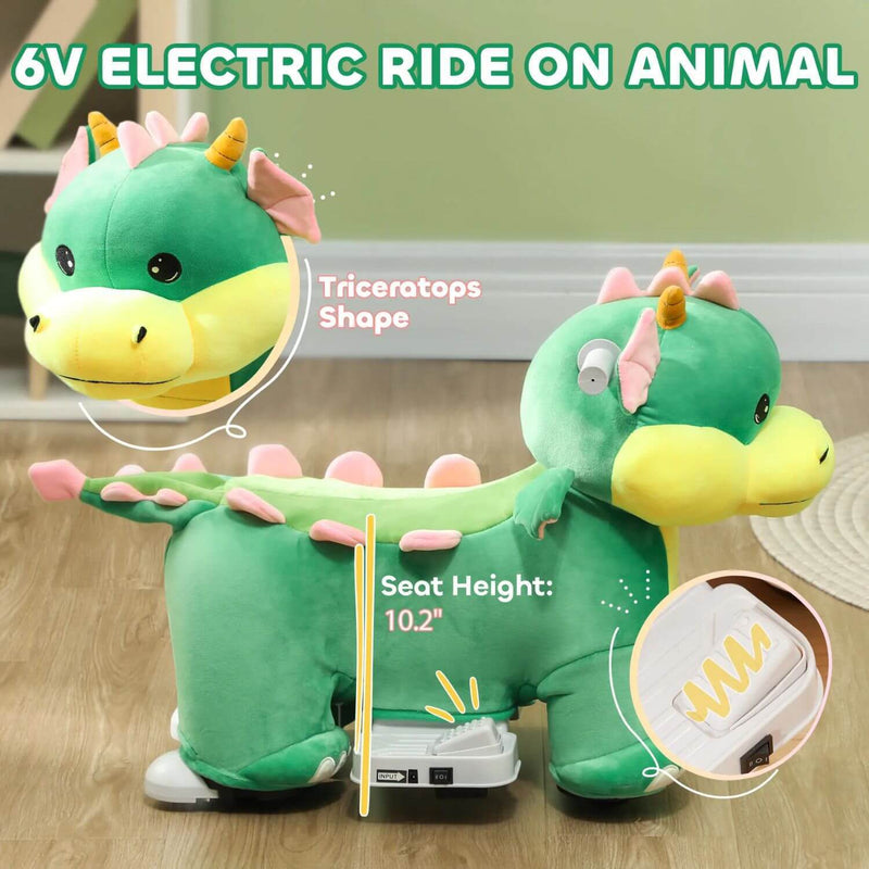 Battery-Powered Ride-On Horse with Music and PU Wheels for 18-36 Months Magic Cars 3