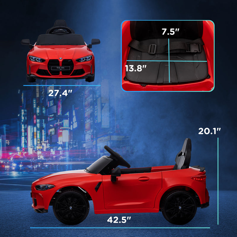 Licensed 12V BMW M4 Ride-On Car with Handle Attachment Magic Cars 13