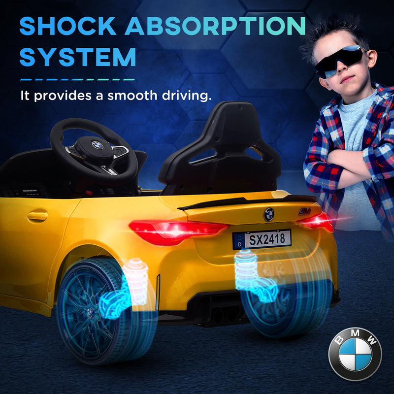 Licensed 12V BMW M4 Ride-On Car with Handle Attachment Magic Cars 6