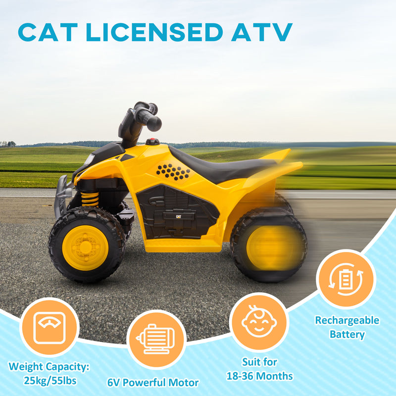 Licensed Kids 6V Electric CAT Four-Wheeler ATV Ride-On Toy Magic Cars 4